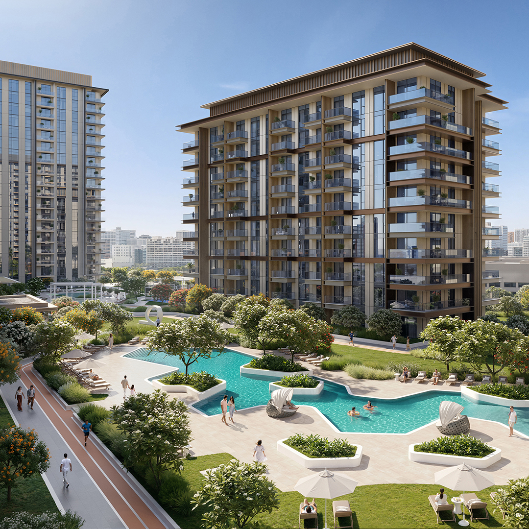 Tara Park residence apartments swimming pool and garden landscape view